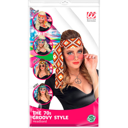 Widmann SRL Hoofdband hippie Groovy stijl