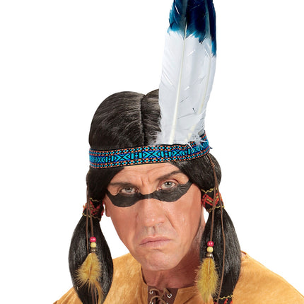 Widmann SRL Hoofdband Indiaan  met 2 veren