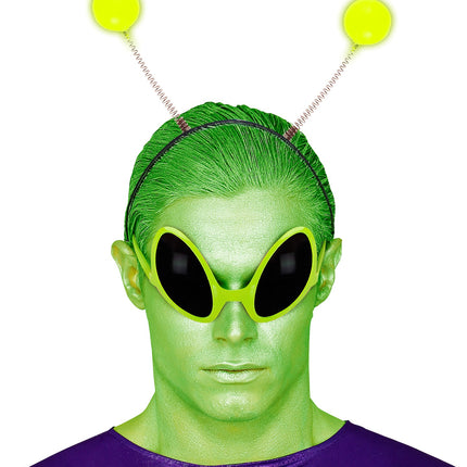 Widmann SRL Hoofdband met antennes glow in the dark