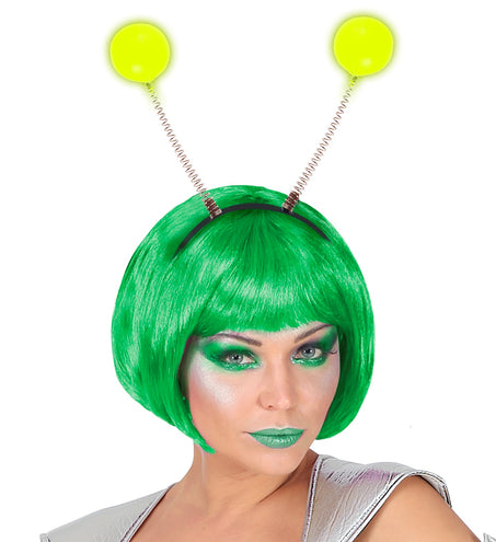 Widmann SRL Hoofdband met antennes glow in the dark