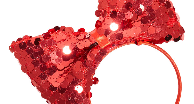 Widmann SRL hoofdband met paillettenstrik rood