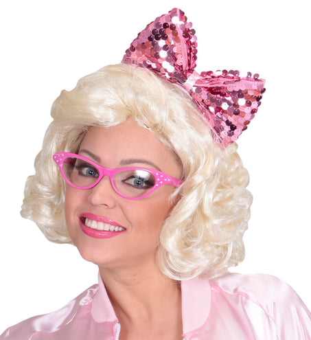 Widmann SRL hoofdband met paillettenstrik rose