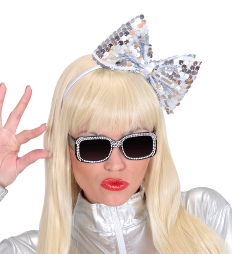 Widmann SRL hoofdband met paillettenstrik zilver