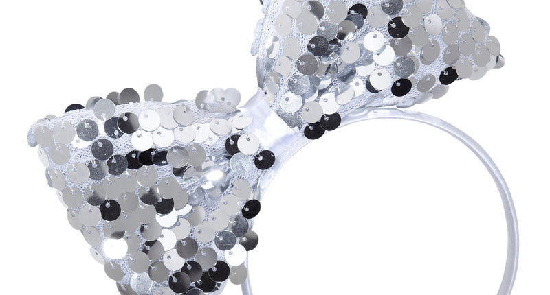 Widmann SRL hoofdband met paillettenstrik zilver