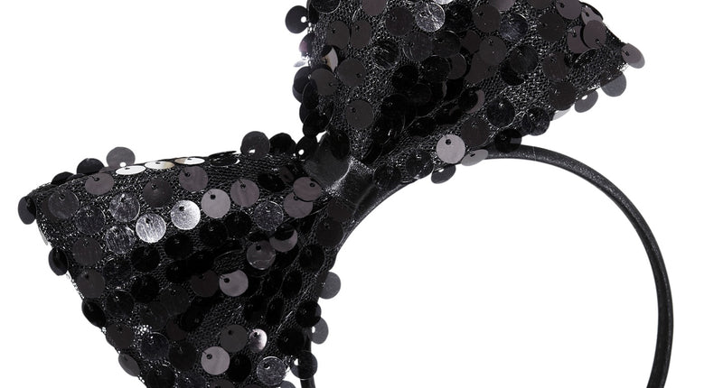 Widmann SRL hoofdband met paillettenstrik zwart