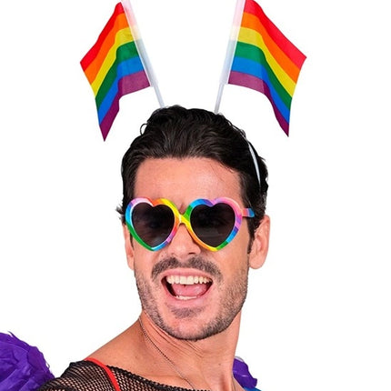 Widmann SRL Hoofdband regenboog vlaggen Siem