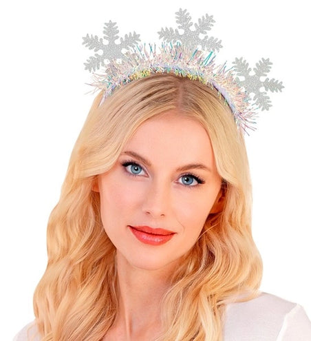 Widmann SRL Hoofdband sneeuwvlokken glitter Bram
