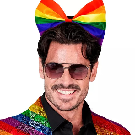 Widmann SRL Hoofdband strik regenboog Anouk