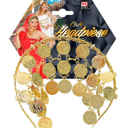 Widmann SRL Hoofdbandje met gouden muntjes