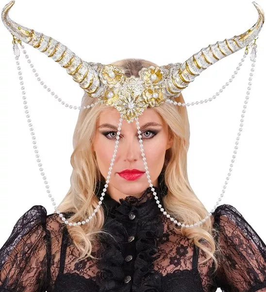 Widmann SRL Hoofdbedekking hoorns wit Guus