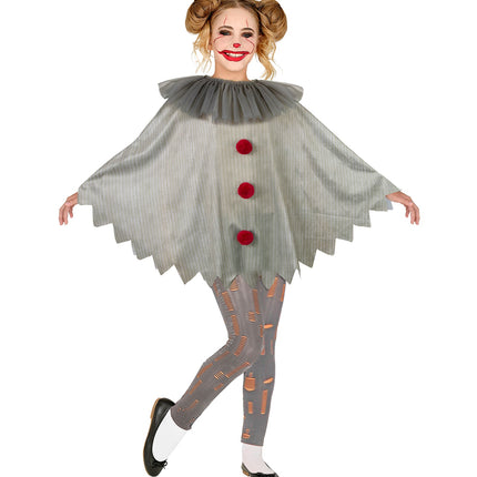 Widmann SRL Horror clown poncho kinderen