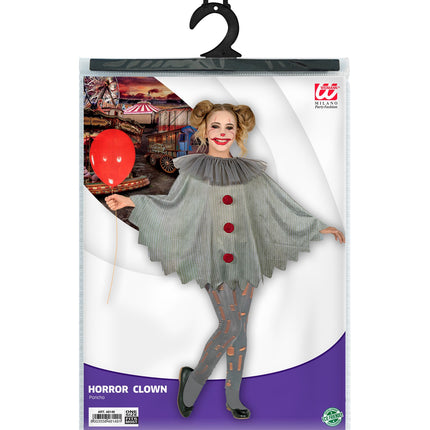 Widmann SRL Horror clown poncho kinderen