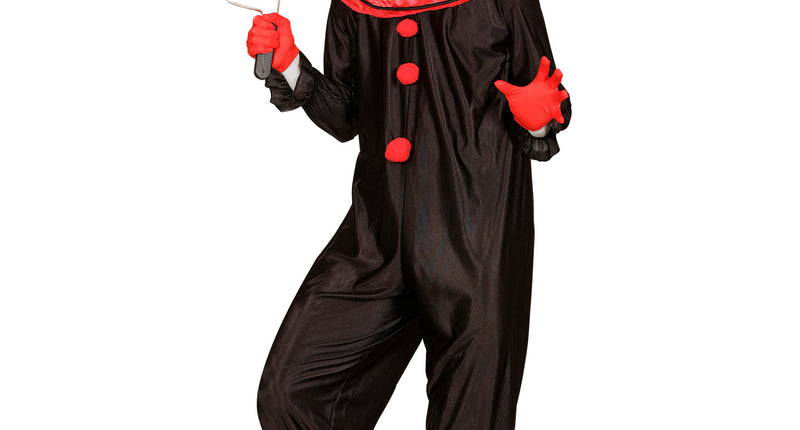 Widmann SRL Horror killer clown kostuum heren zwart rood
