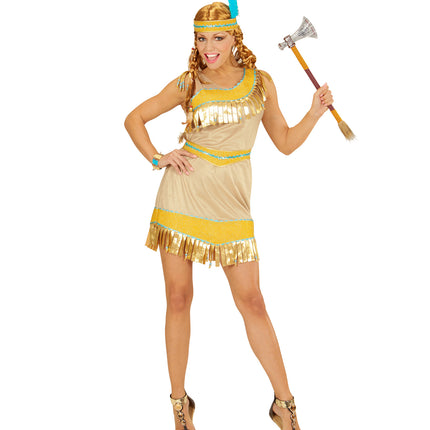 Widmann SRL Indiaan kostuum goud dames