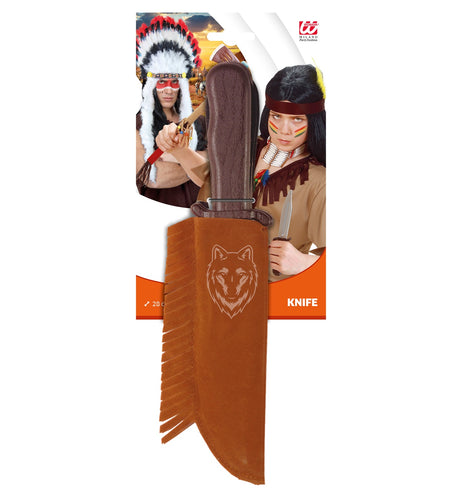 Widmann SRL Indianen mes met schede Rambo