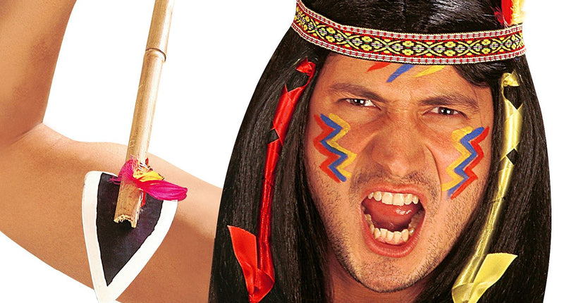 Widmann SRL Indianen pruik met veren