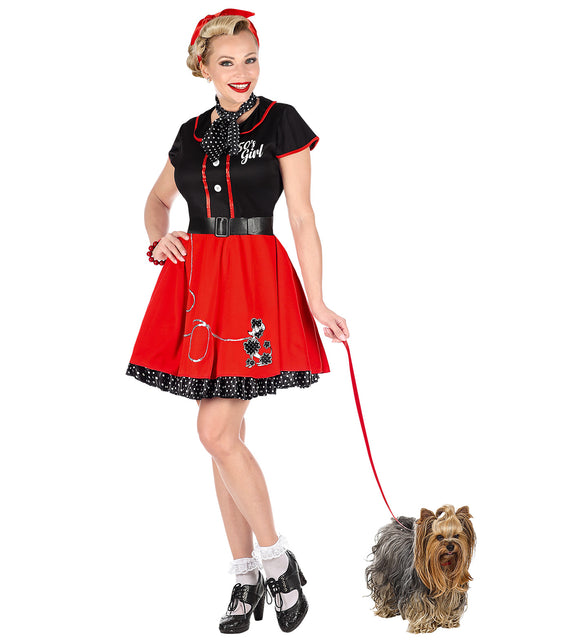 Widmann SRL Jaren 50 jurk rood zwart