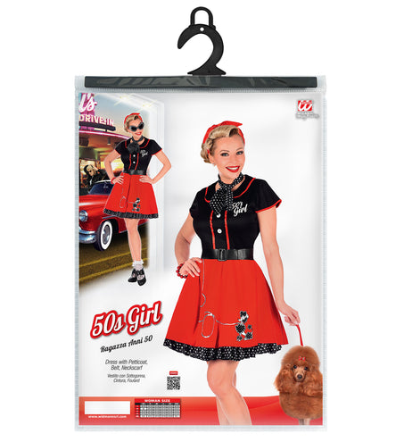 Widmann SRL Jaren 50 jurk rood zwart