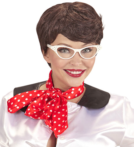 Widmann SRL Jaren 50 pruik bruin met sjaaltje