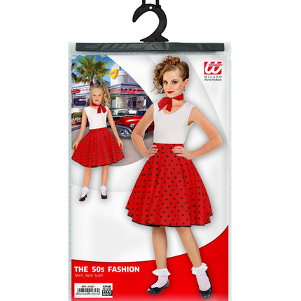 Widmann SRL Jaren 50 rok rood zwart Holly