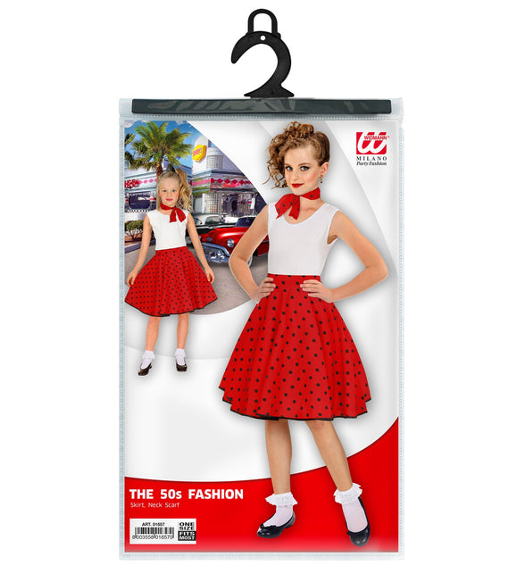 Widmann SRL Jaren 50 rok rood zwart Holly