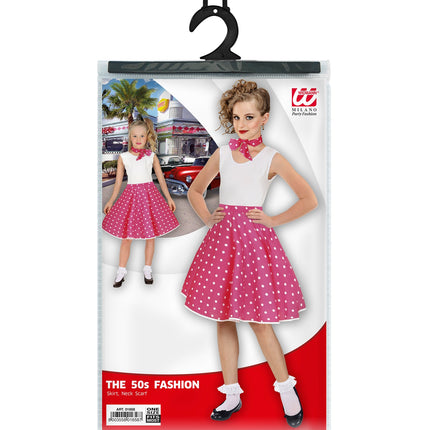 Widmann SRL Jaren 50 rok roze wit Holly