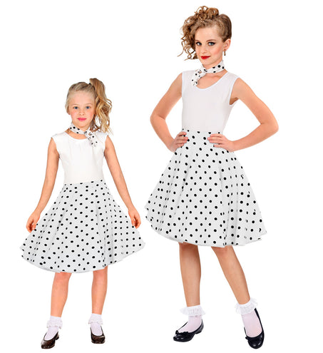 Widmann SRL Jaren 50 rok wit zwart Holly