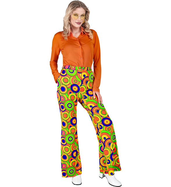 Widmann SRL Jaren 70 broek groovy cirkels dames