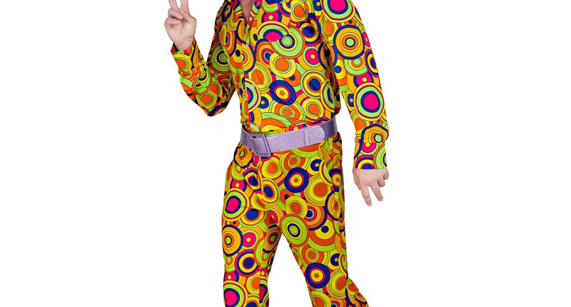 Widmann SRL Jaren 70 broek groovy cirkels heren