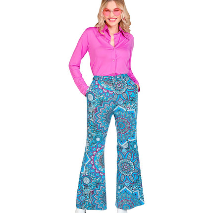 Widmann SRL Jaren 70 broek mandala blauw dames