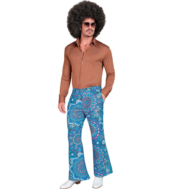 Widmann SRL Jaren 70 broek mandala blauw heren