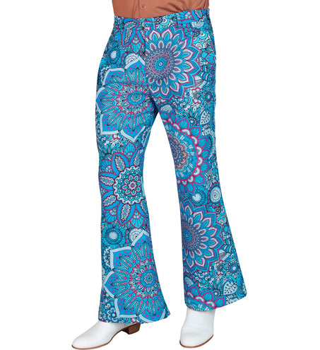 Widmann SRL Jaren 70 broek mandala blauw heren