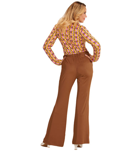 Widmann SRL Jaren 70 disco broek Groovy bruin