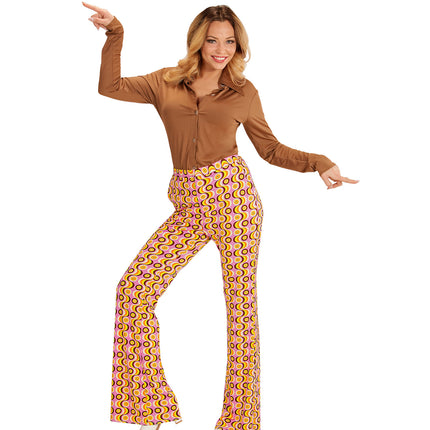 Widmann SRL Jaren 70 disco broek Groovy langspeelplaat