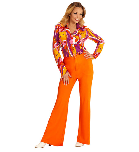 Widmann SRL Jaren 70 disco broek Groovy oranje