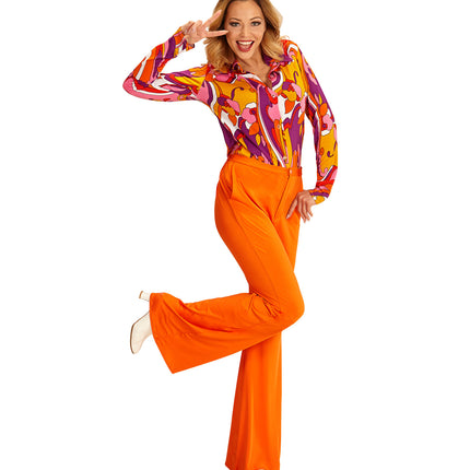 Widmann SRL Jaren 70 disco broek Groovy oranje