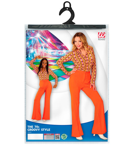 Widmann SRL Jaren 70 disco broek Groovy oranje