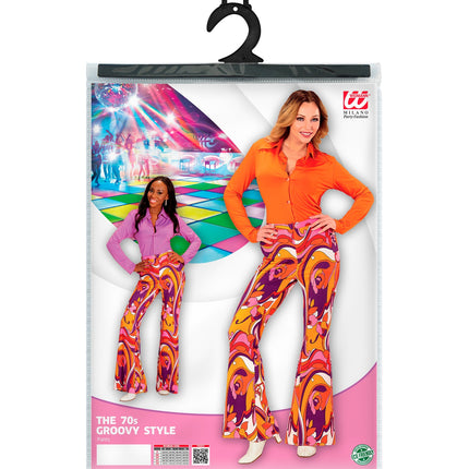 Widmann SRL Jaren 70 disco broek Groovy Orchidee