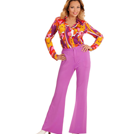 Widmann SRL Jaren 70 disco broek Groovy paars