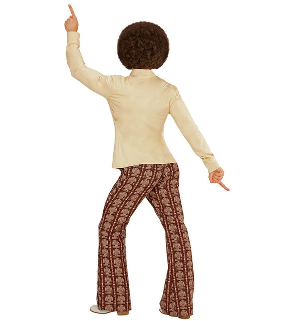 Widmann SRL Jaren 70 disco hemd Groovy beige