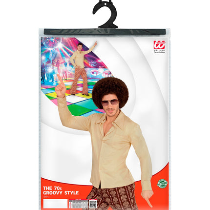 Widmann SRL Jaren 70 disco hemd Groovy beige