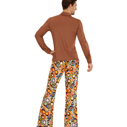 Widmann SRL Jaren 70 disco hemd Groovy bruin