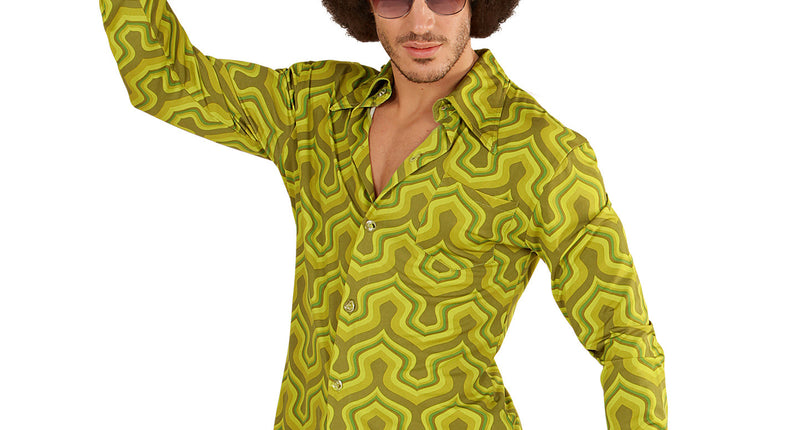 Widmann SRL Jaren 70 disco hemd Groovy groen