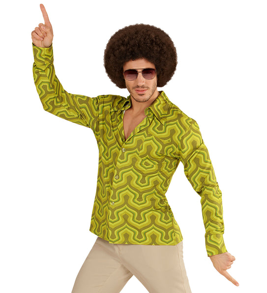 Widmann SRL Jaren 70 disco hemd Groovy groen
