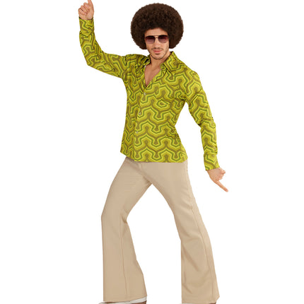 Widmann SRL Jaren 70 disco hemd Groovy groen