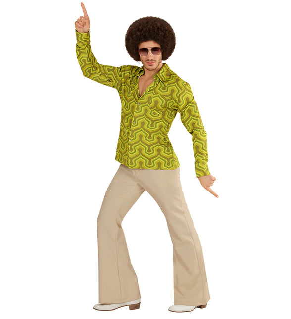 Widmann SRL Jaren 70 disco hemd Groovy groen