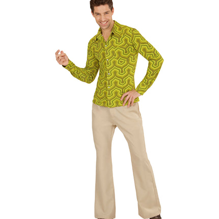 Widmann SRL Jaren 70 disco hemd Groovy groen