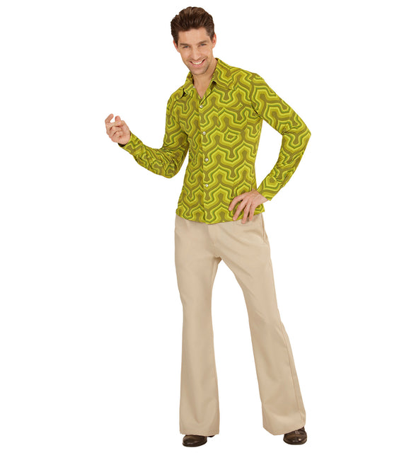 Widmann SRL Jaren 70 disco hemd Groovy groen