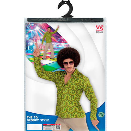 Widmann SRL Jaren 70 disco hemd Groovy groen