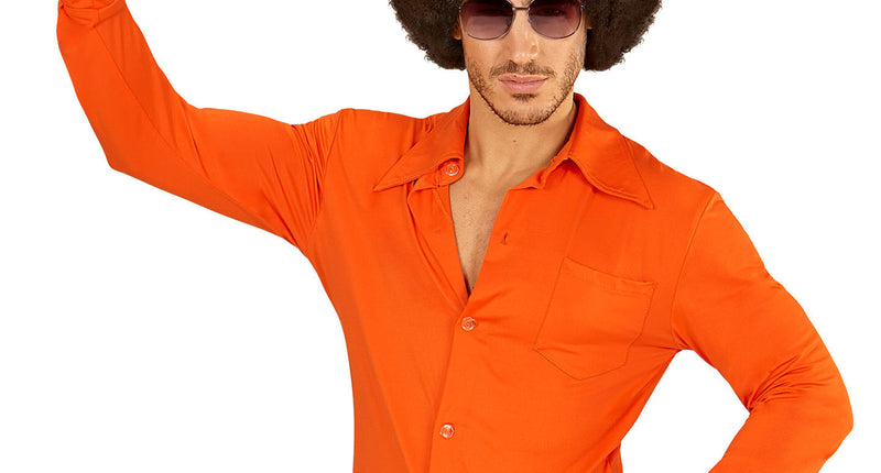 Widmann SRL Jaren 70 disco hemd Groovy oranje